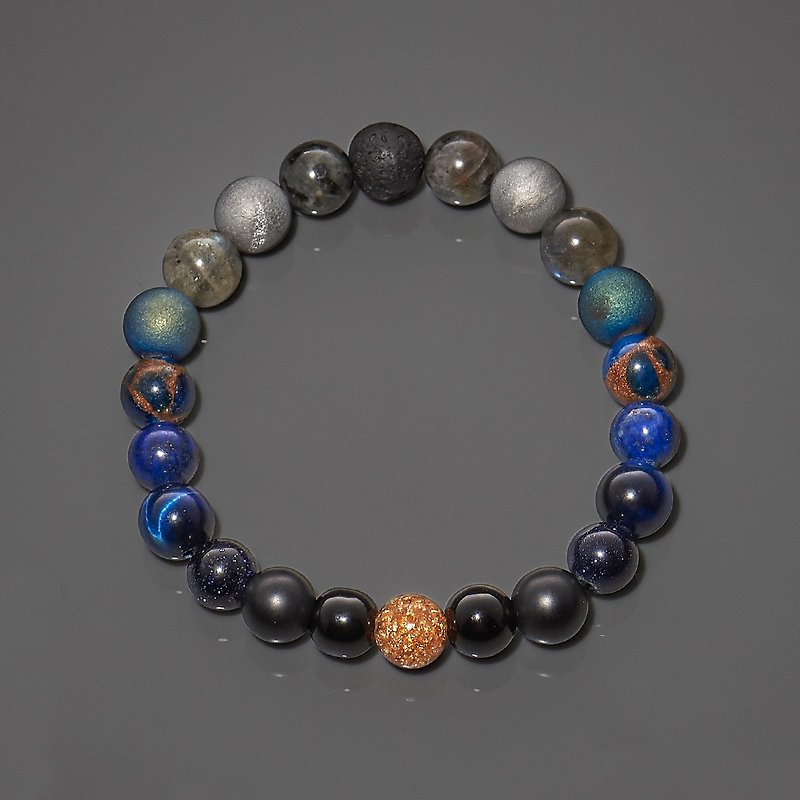行星矿石串珠手环  - 手链/手环 - 宝石 蓝色