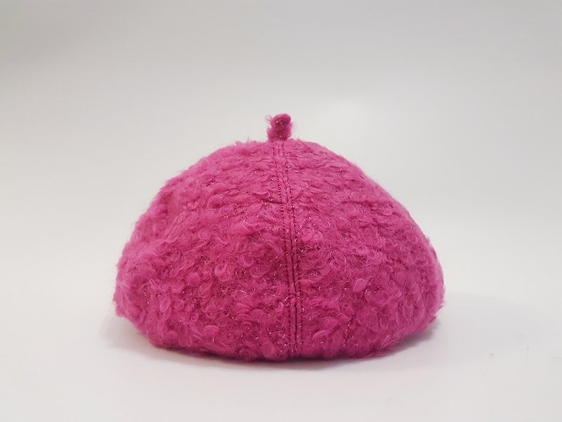 文青时尚南瓜帽- Q卷卷粉红  #礼物 #秋冬 #保暖 #画家帽 #贝蕾帽 - 帽子 - 其他材质 粉红色