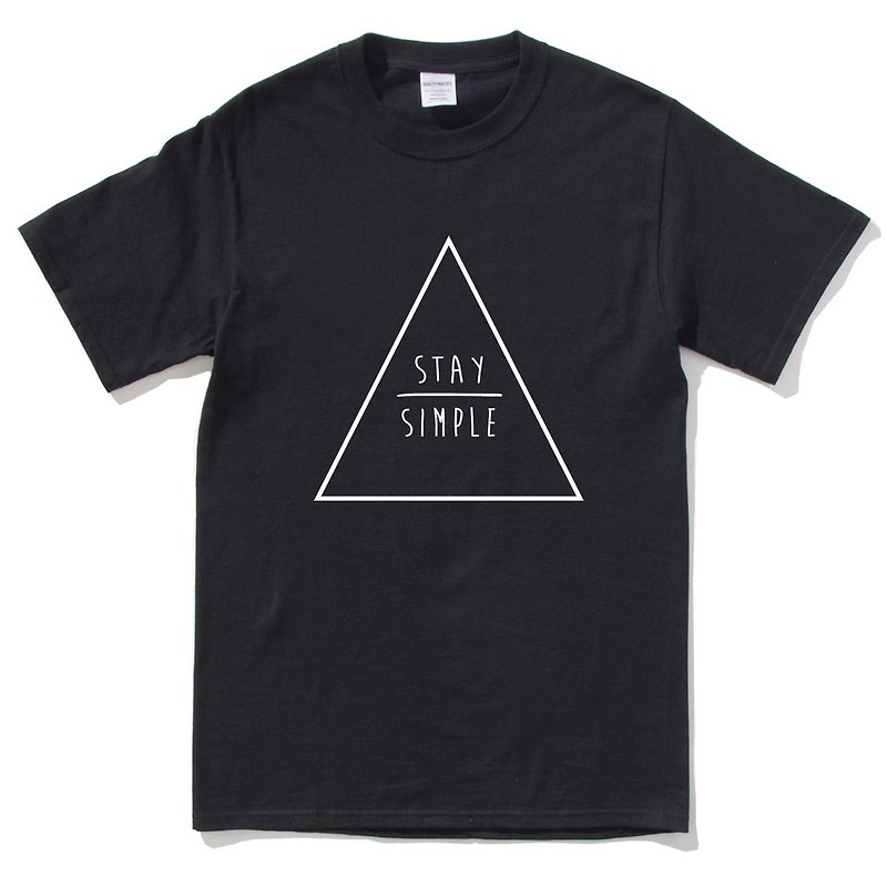 STAY SIMPLE Triangle 短袖T恤 黑色 保持简单 三角形 几何 设计 自创 品牌 时髦 圆 文青 Hipster - 男装上衣/T 恤 - 棉．麻 黑色