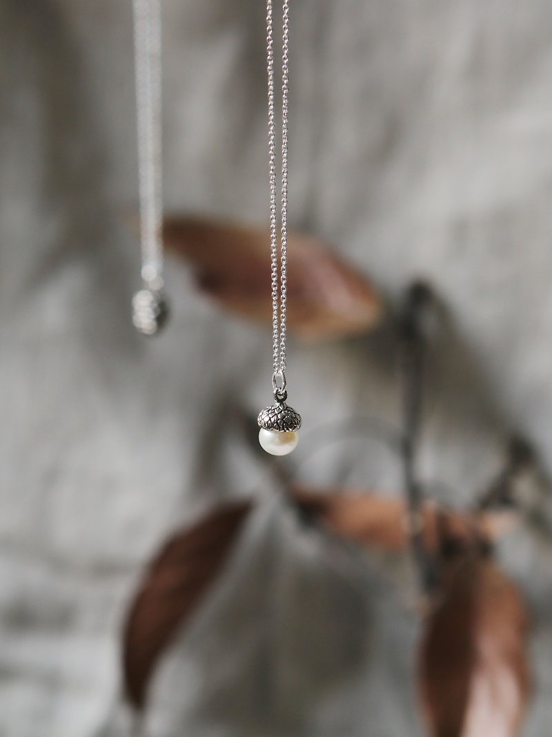 Petite Fille  生命的爱之橡实珍珠纯银项链 - 项链 - 纯银 银色