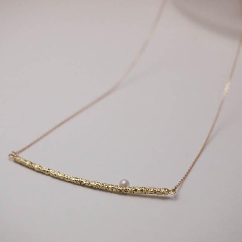 baras K18 necklace (pearl)【FN206】 - 项链 - 其他金属 金色
