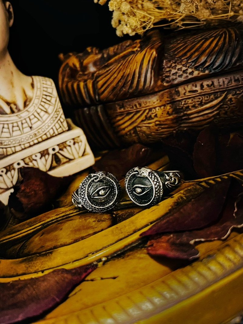 【埃及系列】荷鲁斯之眼 Eye of Horus Silver /纯银/戒指/情人对 - 戒指 - 纯银 银色