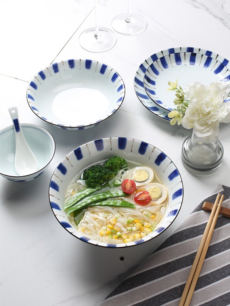 高端日式华彩手绘陶瓷餐具套装 釉下彩碗盘勺鱼盘礼盒 - 碗 - 瓷 