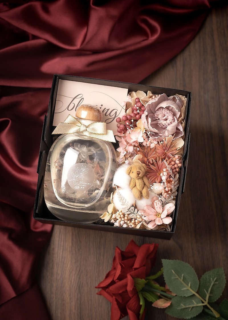 【幸福云朵熊】 香氛花艺礼盒   交换礼物  永生花 毕业礼物 - 香薰/精油/线香 - 植物．花 