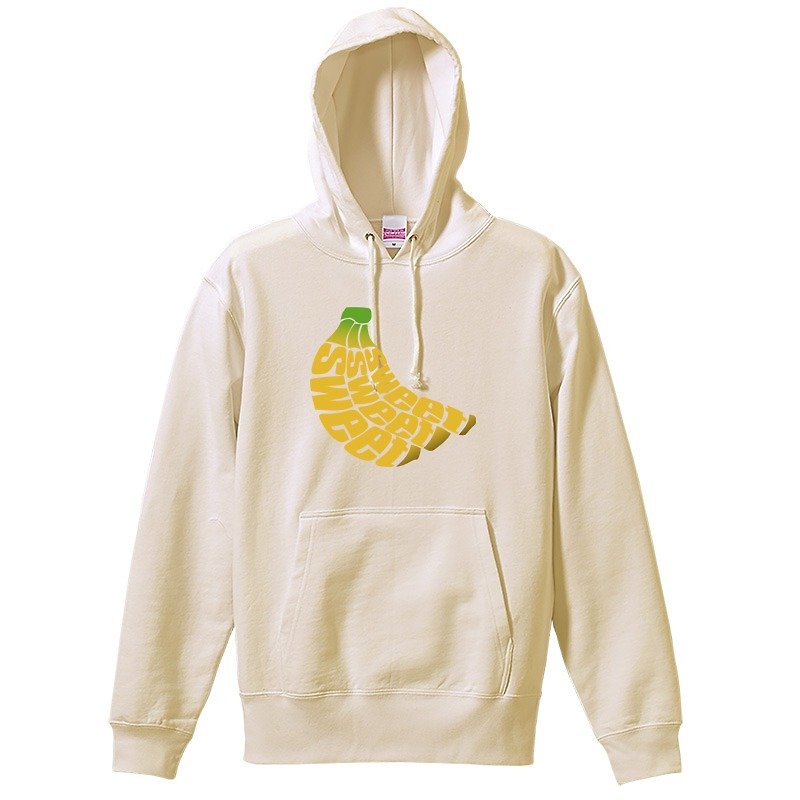 [スウェットパーカ] banana - 中性连帽卫衣/T 恤 - 棉．麻 白色