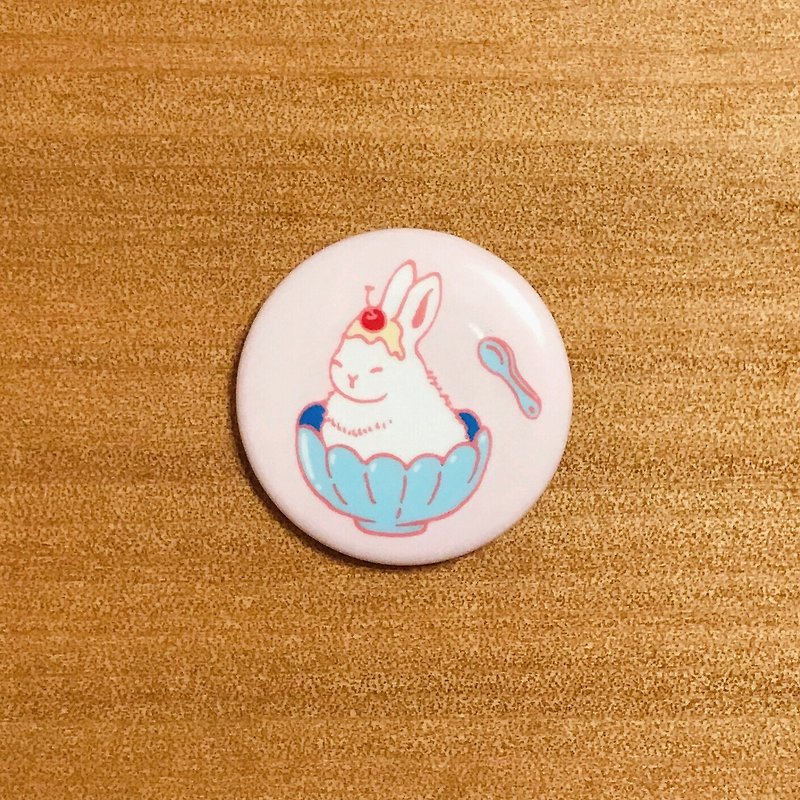 兔子雪花冰--缤纷徽章 - 徽章/别针 - 塑料 粉红色