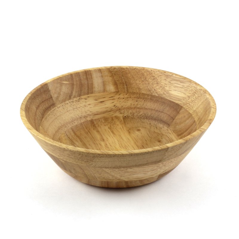 |巧木| 木制平底沙拉碗(原木色)/木碗/汤碗/餐碗/平底碗/橡胶木 - 碗 - 木头 咖啡色
