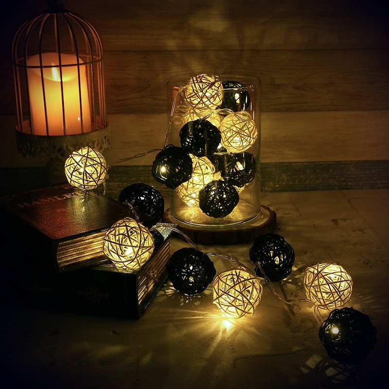 创意灯饰 藤球灯串 电池款 黑暗武士 长度2M LED气氛灯 圣诞节 - 灯具/灯饰 - 竹 黑色