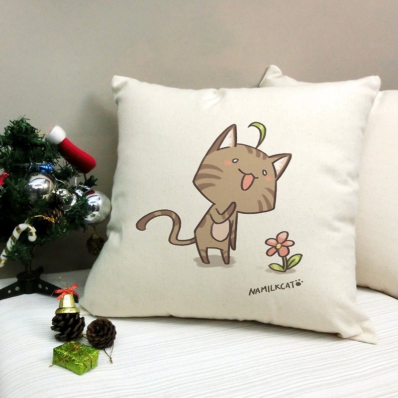 【定制化礼物】那米克猫 Namilkcat 纯棉帆布抱枕 - 枕头/抱枕 - 棉．麻 