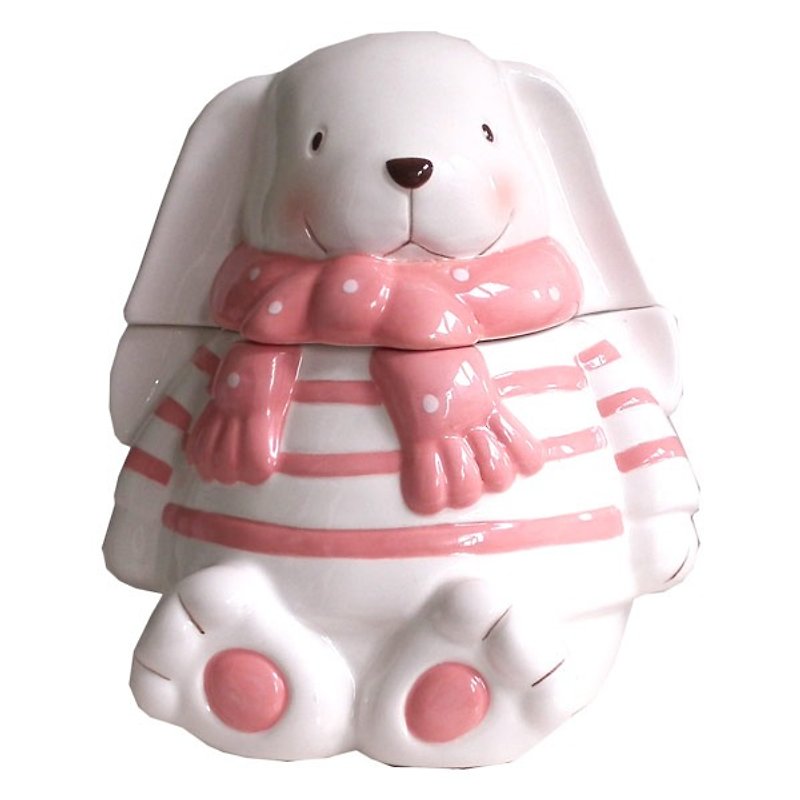 【BEAR BOY】长耳兔陶瓷置物糖罐-M - 花瓶/陶器 - 陶 