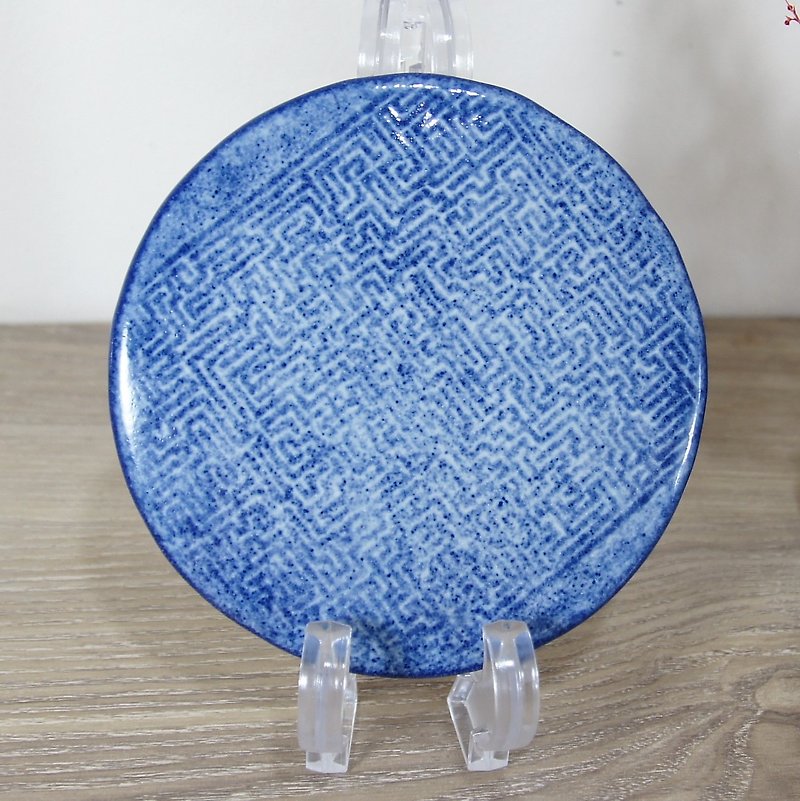 花纹杯垫--直径约11.3厘米 - 杯垫 - 陶 蓝色