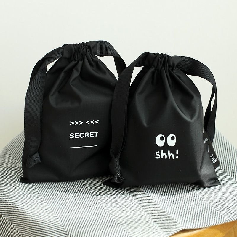 2NUL-秘密出游尼龙束口小物袋-secret,TNL84475 - 化妆包/杂物包 - 其他材质 黑色
