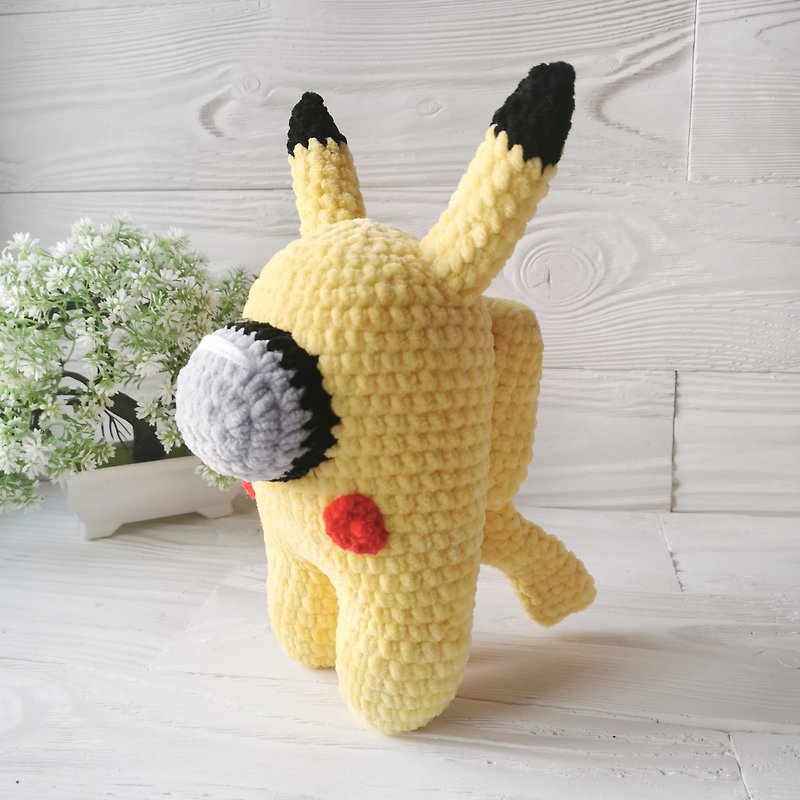 Pikachu Among Us Plush Toy, Pokemon Among Us, pikachu crochet plush, pokemon - 玩偶/公仔 - 聚酯纤维 