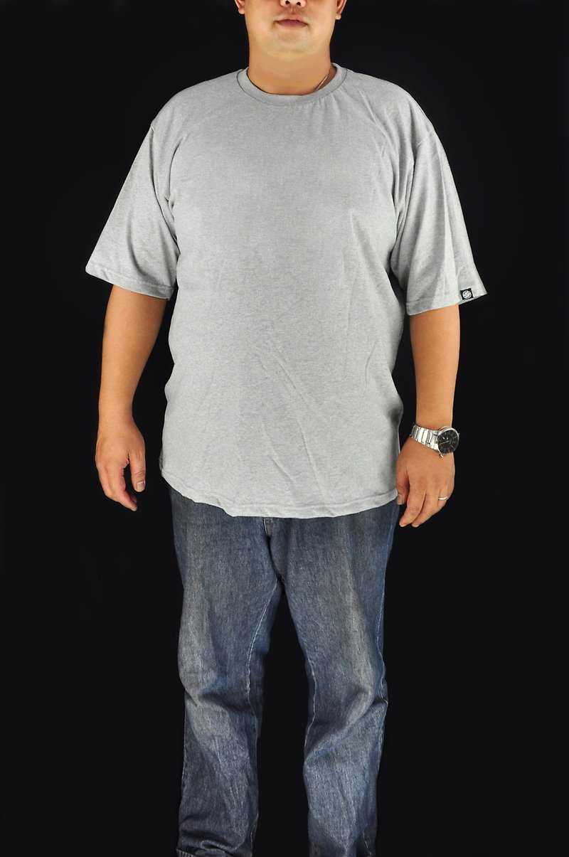 STATELYWORK 空白素面T恤-加大尺码-男T恤-灰 - 男装上衣/T 恤 - 棉．麻 灰色