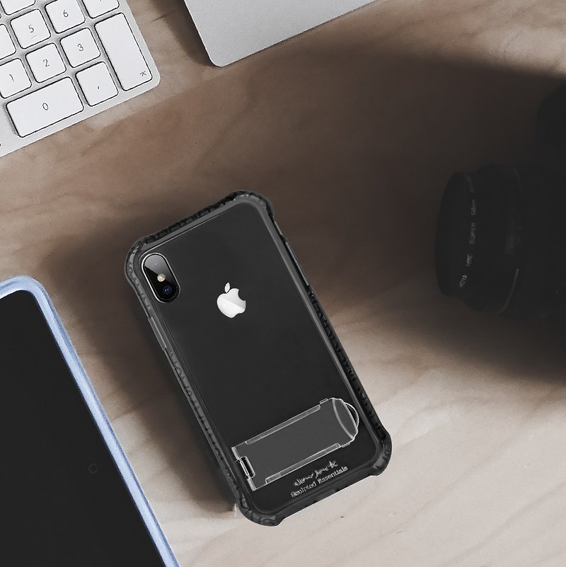 Stiff Series│iPhone X/Xs (5.8寸) 站立式空压保护壳-钴黑色 - 手机壳/手机套 - 塑料 黑色
