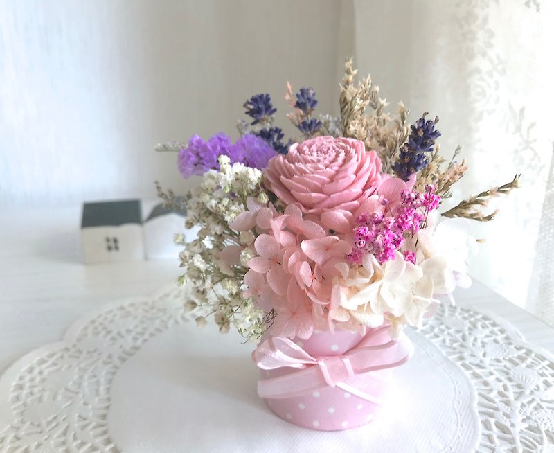 Masako 玫瑰薰衣草蝴蝶结小蛋糕  生日礼物 - 植栽/盆栽 - 植物．花 粉红色