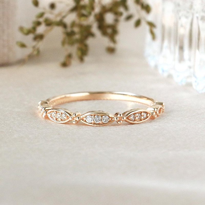 Visel  缎带小花钻石戒指 - 戒指 - 贵金属 金色