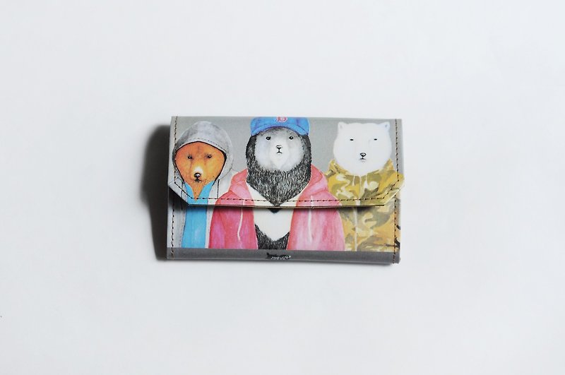 小纸包/卡片零钱包-动物系列-熊熊好朋友 - 零钱包 - 纸 灰色
