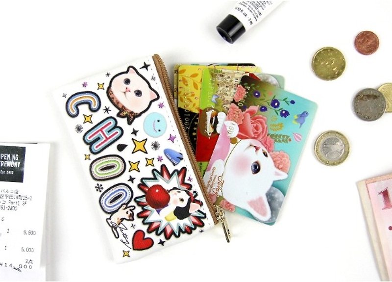 Jetoy , 甜蜜猫 卡片 零钱包_White patch J1605104 - 零钱包 - 其他材质 多色