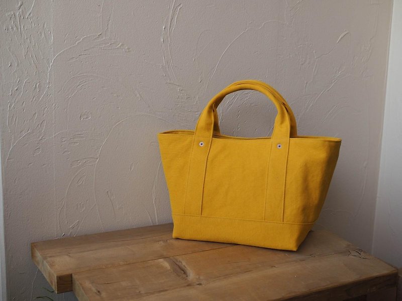 蓋付きしかくトートM（カラシ） - 手提包/手提袋 - 棉．麻 黄色