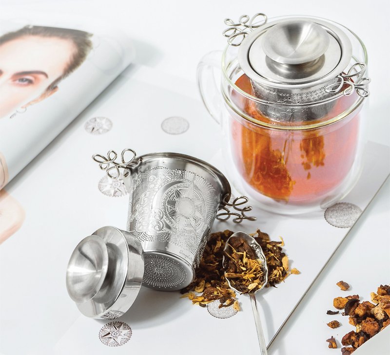 不锈钢 茶具/茶杯 银色 - 01LIV 不锈钢滤茶器Charis多用途茶滤泡茶水分离创意茶具礼物