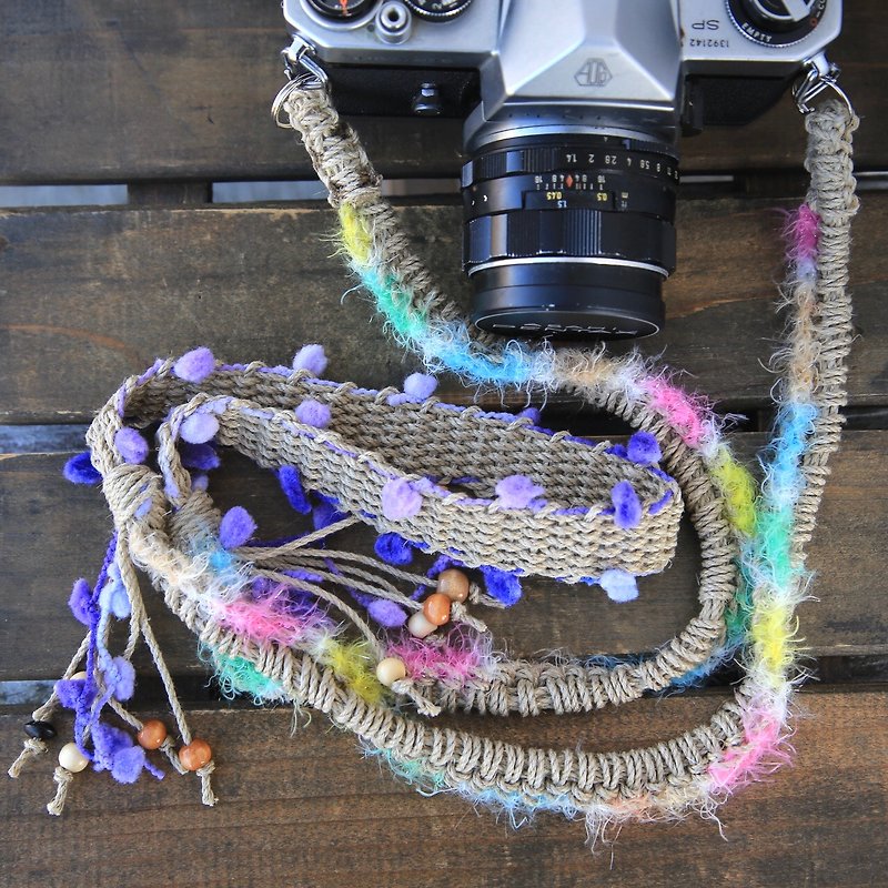 麻紐ヘンプカメラストラップ-フラワーB/ベルト - 相机背带/脚架 - 棉．麻 多色