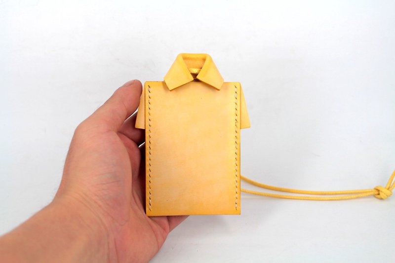 MOOS X WASOME ORIGAMI 植鞣牛革 全人手缝制 证件套 (黄色) - 皮夹/钱包 - 真皮 黄色