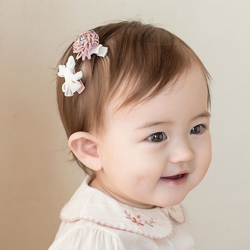 Happy Prince 韩国制 Michel女婴儿童发夹2件组-多色 - 婴儿饰品 - 聚酯纤维 多色