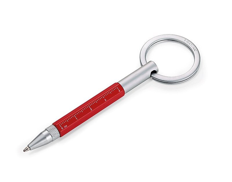 【情人节礼物】随身工具笔钥匙圈 - 圆珠笔/中性笔 - 其他金属 红色
