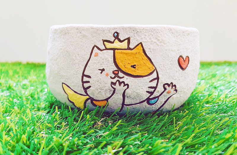打招呼小猫碗 - 花瓶/陶器 - 陶 