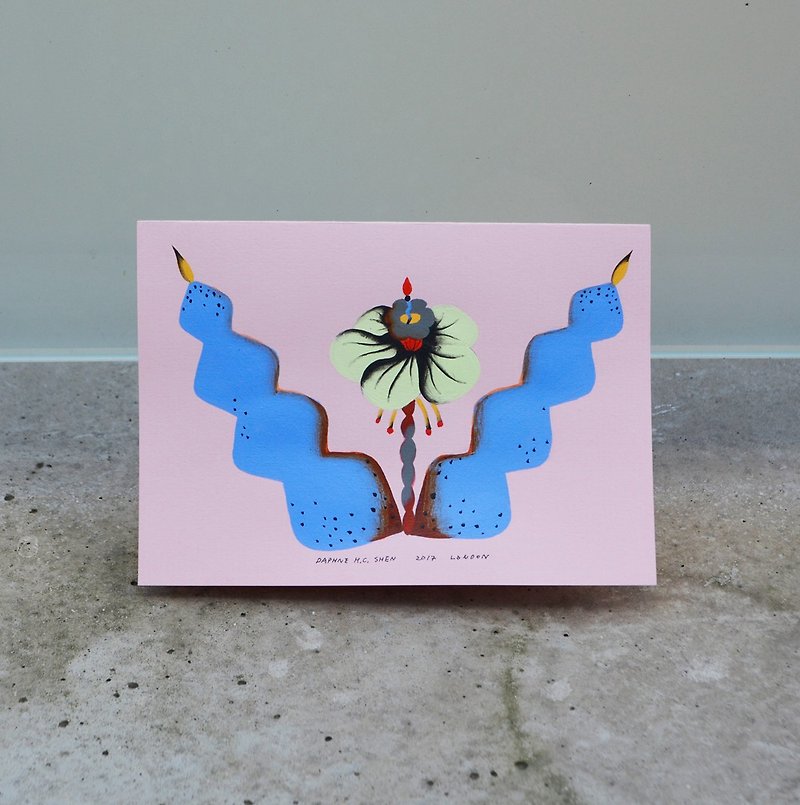 英式复古 粉红 花朵 手绘卡片 定制化情人节礼物首选 - 卡片/明信片 - 纸 粉红色