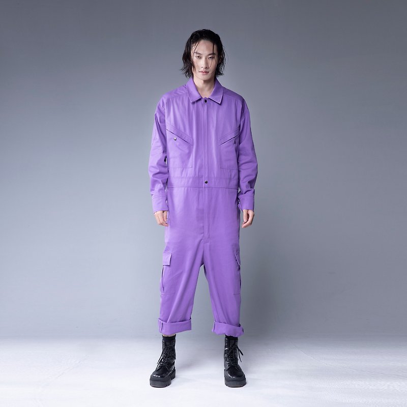 Aman No.73 男仕工装 紫色 - 背带裤/连体裤 - 其他材质 