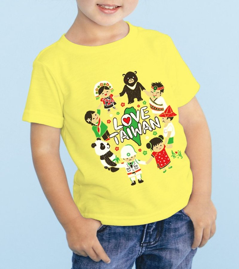 儿童纯棉T恤-守护台湾-黄 - 童装上衣 - 棉．麻 黄色