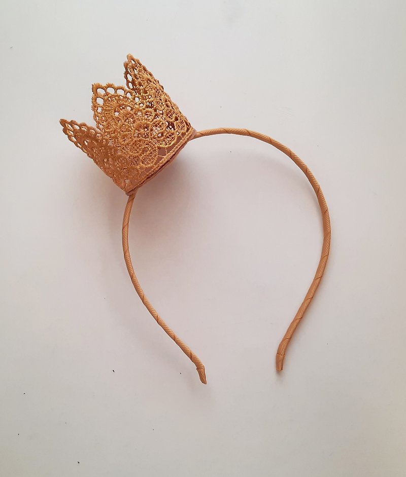 Gold Lace Crown headband - 发饰 - 其他材质 金色