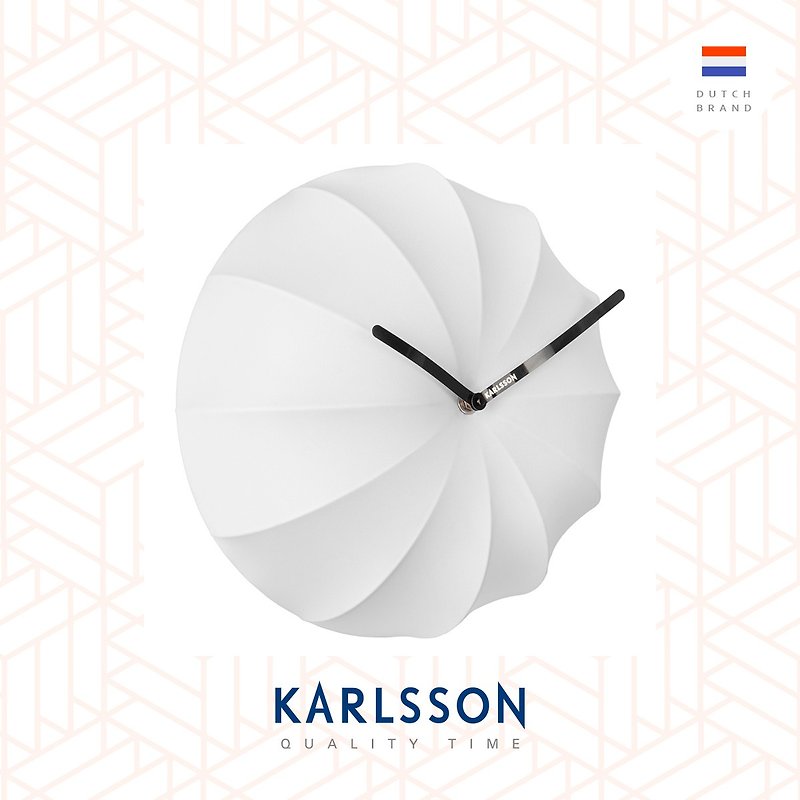 荷兰Karlsson Wall clock Stretch lycra white 白色布艺设计挂钟 - 时钟/闹钟 - 其他人造纤维 白色
