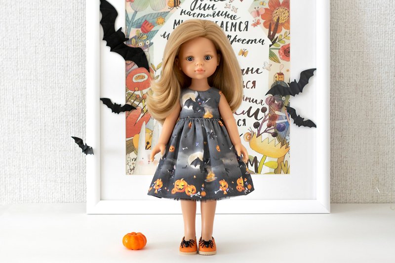 Halloween outfit for doll Paola Reina, Little Darling, Siblies (33cm/13 inch) - 玩具/玩偶 - 棉．麻 黑色