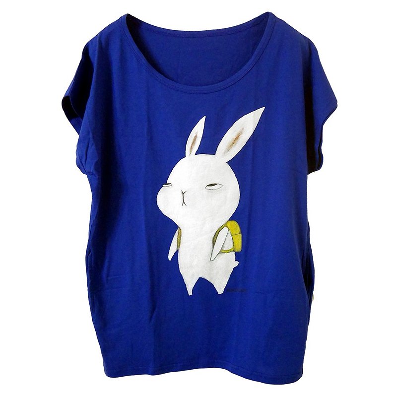 emmaAparty插画长版T:不想上班的兔子 - 女装 T 恤 - 棉．麻 