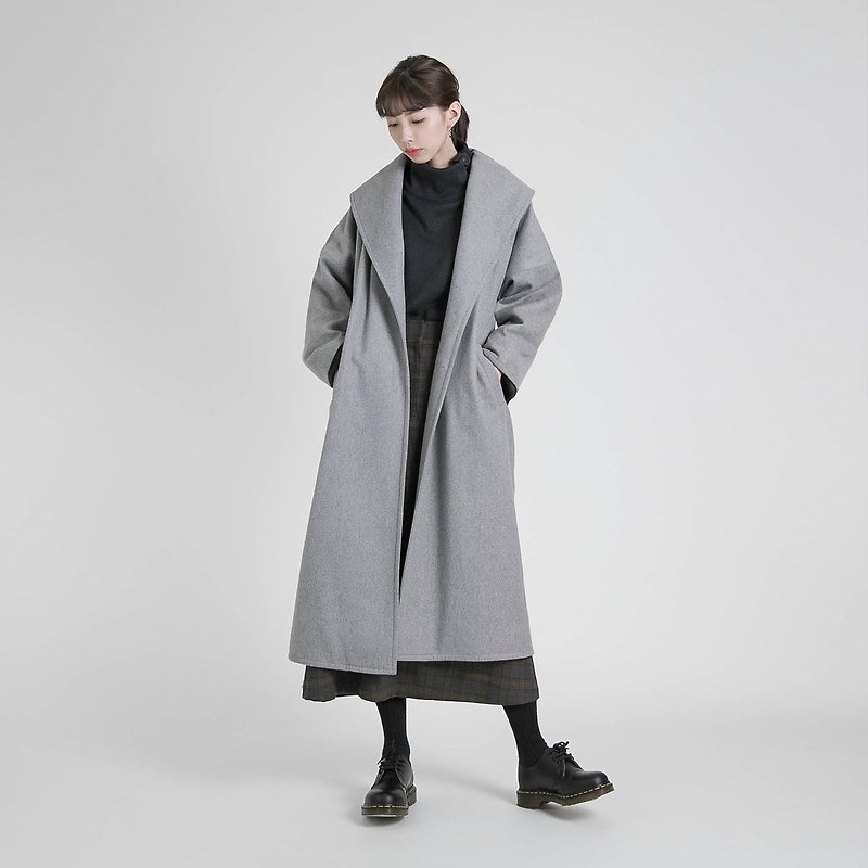 Galileo 伽利略毛料大衣_8AF305_灰 - 女装休闲/机能外套 - 羊毛 灰色