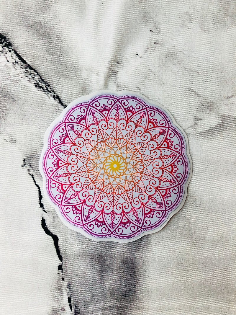(单一售) 手绘 Mandala Henna 防水 行李箱 贴纸  曼陀罗 汉娜 - 贴纸 - 防水材质 多色