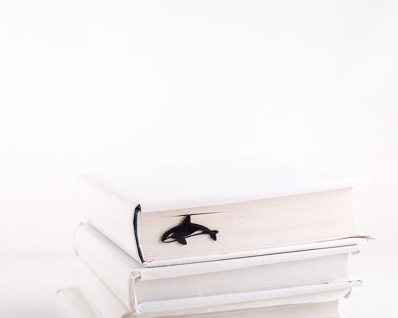 Metal Book Bookmark Killer Whale // Orca // Free shipping - 书签 - 其他金属 黑色