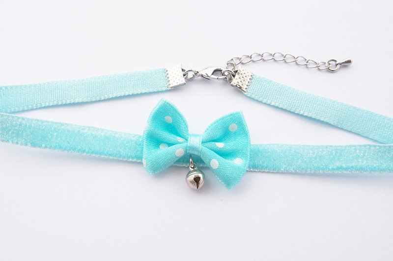 Pretty bow velvet choker - 项链 - 其他材质 蓝色