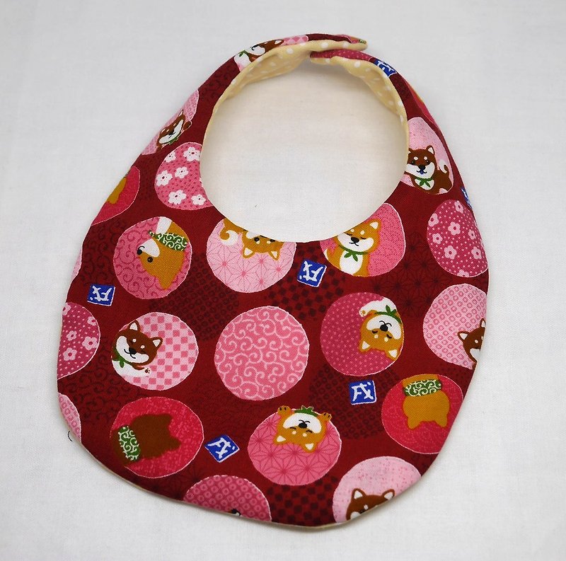 Japanese Handmade Baby Bib - 围嘴/口水巾 - 棉．麻 红色