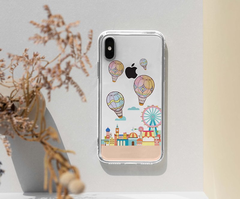 热气球轻气水晶透明果冻手机壳iPhone X 8 8 plus 7 7+ Samsung - 手机壳/手机套 - 硅胶 透明