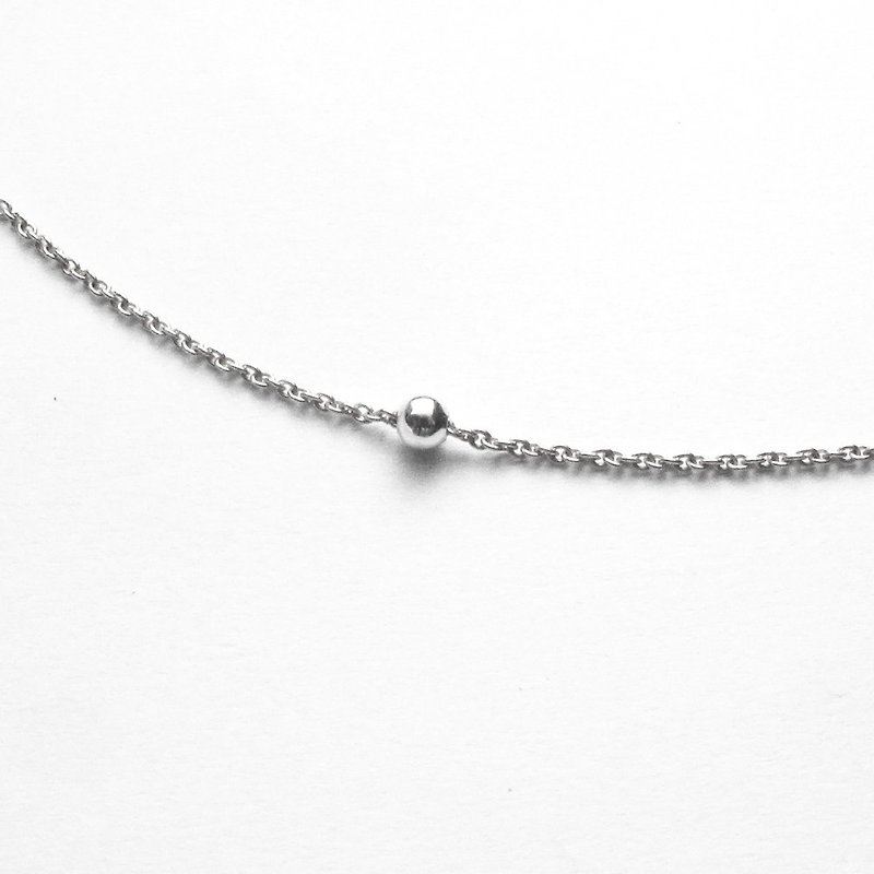 疯狂几何 | 极简3mm圆珠珠925纯银项链/锁骨链/多层链.闺密礼物 - 锁骨链 - 纯银 银色