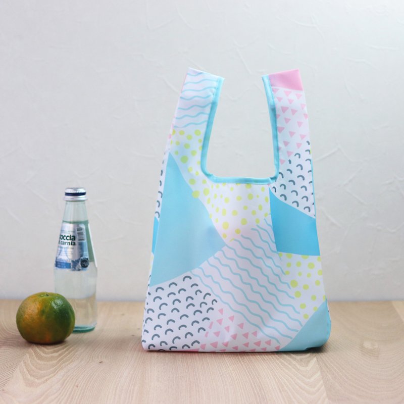 【美日袋】环保购物袋-几何空间 (便当袋/小提袋)-可折叠收纳 - 手提包/手提袋 - 聚酯纤维 多色