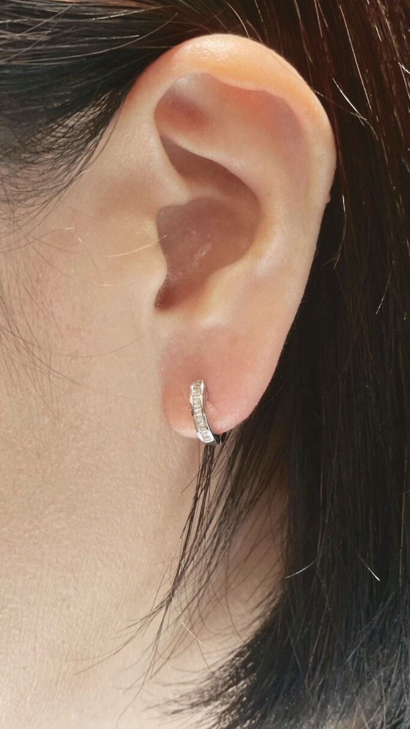 新年优惠 | 钻石耳环 真钻18K金 - 耳环/耳夹 - 钻石 透明