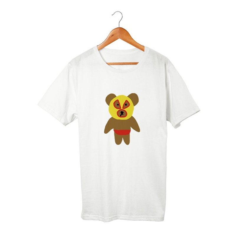 クマレスラー #1 T-shirt - 男装上衣/T 恤 - 棉．麻 白色