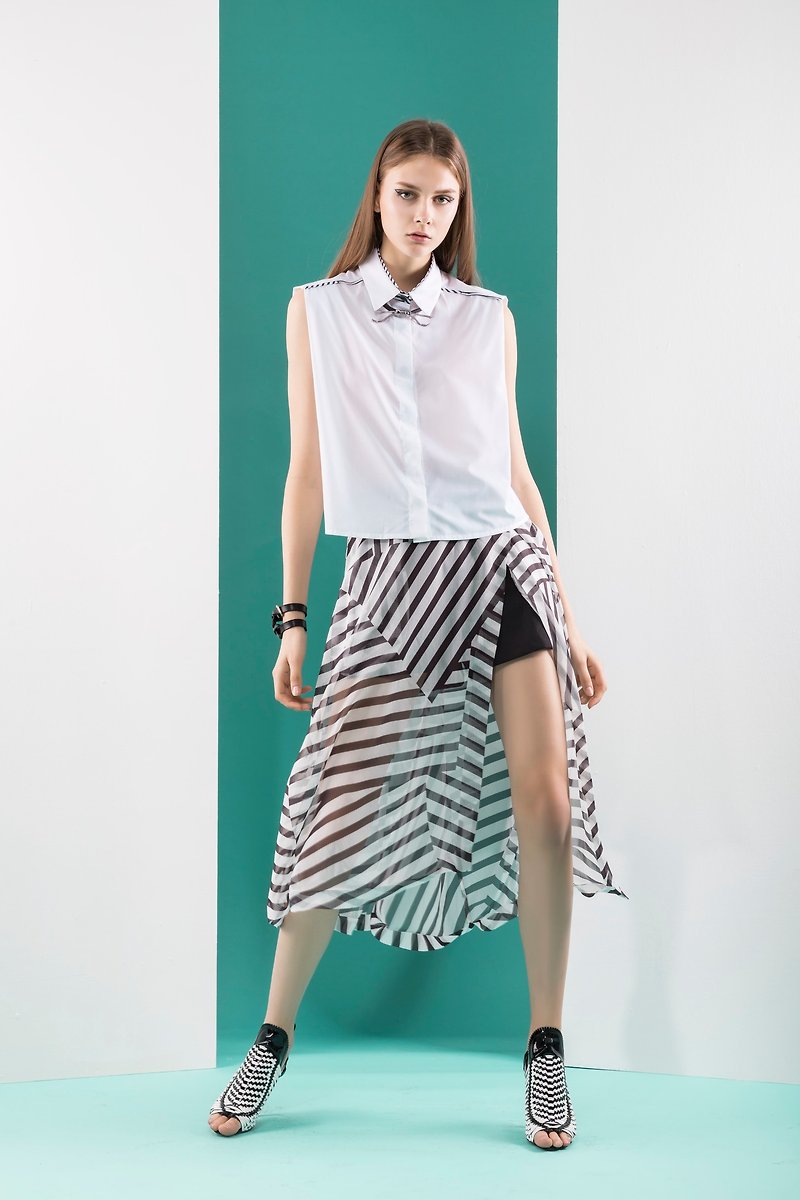 阿登森林迷彩裤裙 - 裙子 - 聚酯纤维 白色