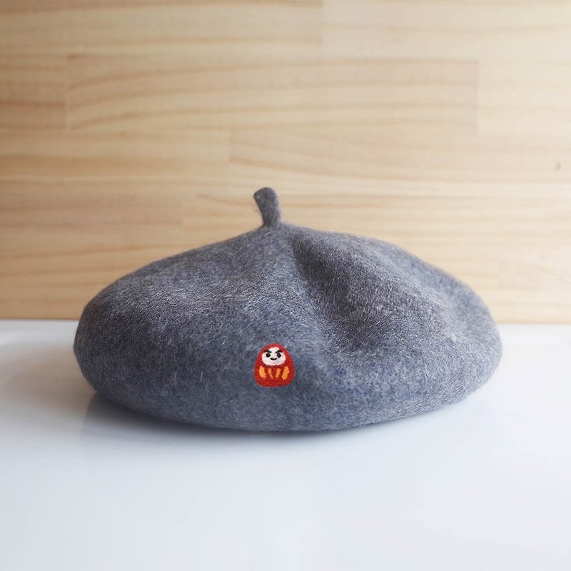 【Q-cute】贝雷帽系列-达摩小子帽子-可加字 - 帽子 - 羊毛 多色