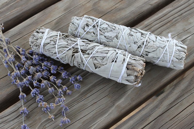 美国加州白鼠尾草香薰杖 净化空间和晶石之圣品 White Sage Herb - 香薰/精油/线香 - 植物．花 白色
